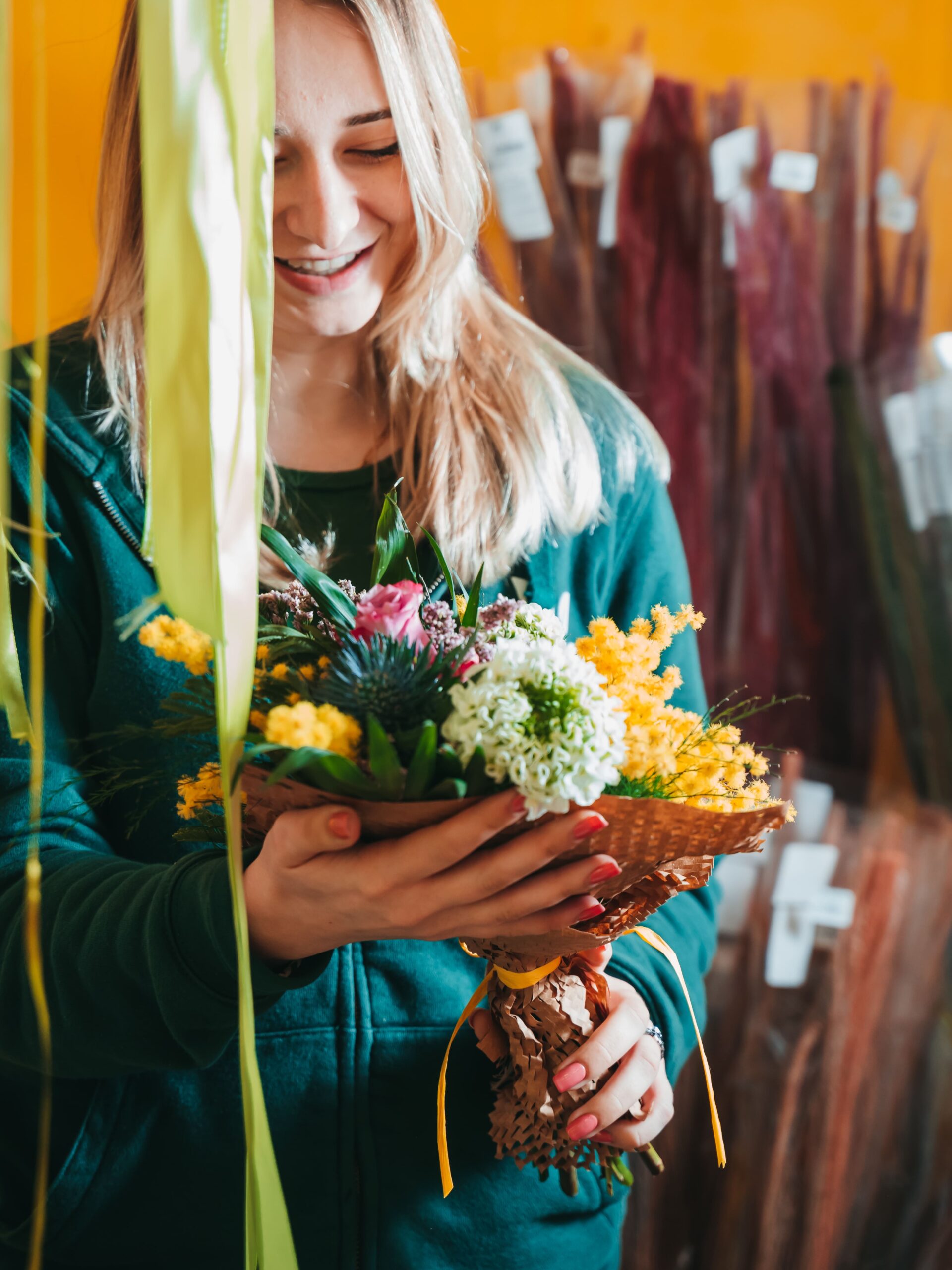 Bouquet con carta nido d'ape